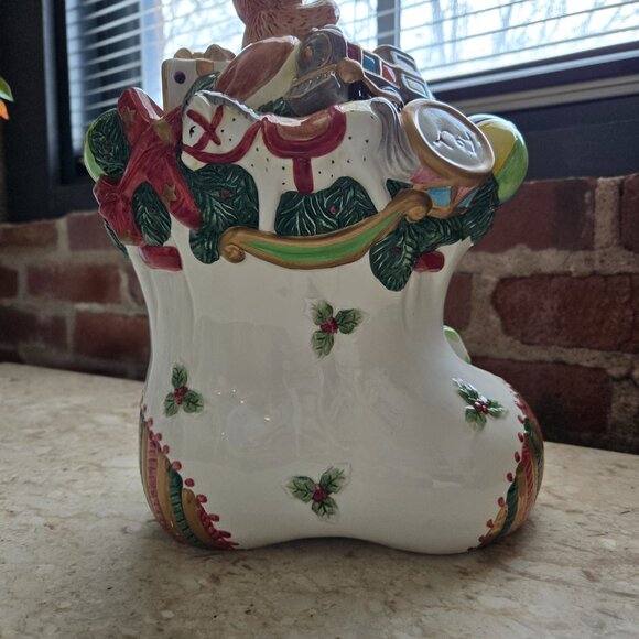 Vintage Fitz and Floyd Toyland Santa Cookie Jar - Picture 4 of 10